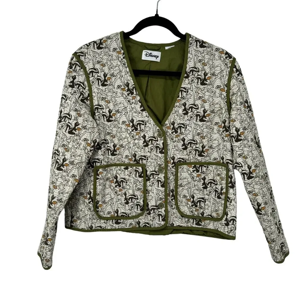 Disney Bambi Quilted Matching Set XS Woodland Print Flower Thumper‎ Green